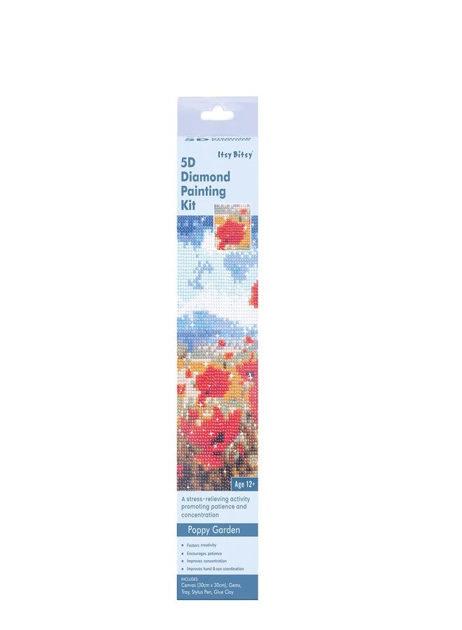 itsy-bitsy Itsy Bitsy DIY 5D Diamond Painting Kit Poppy Garden 30 X 30CM 1pc | Art & Craft, Creative, Fun & Activity Kit | Gift for Kids, Adult - Image 4